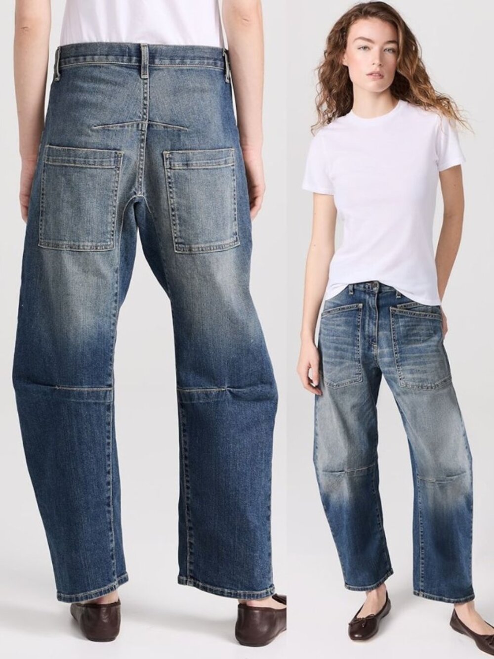 Nili Lotan Shon Jean Classic Wash Barrel Leg Denim Ankle Cropped Size 24 - Picture 9 of 10